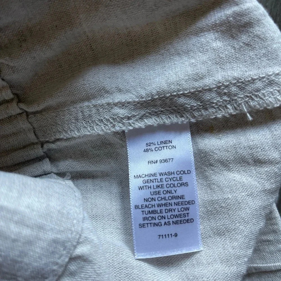 Liz Claiborne Linen Cotton Cropped Comfortable Pants Petite Medium - Picture 6 of 12